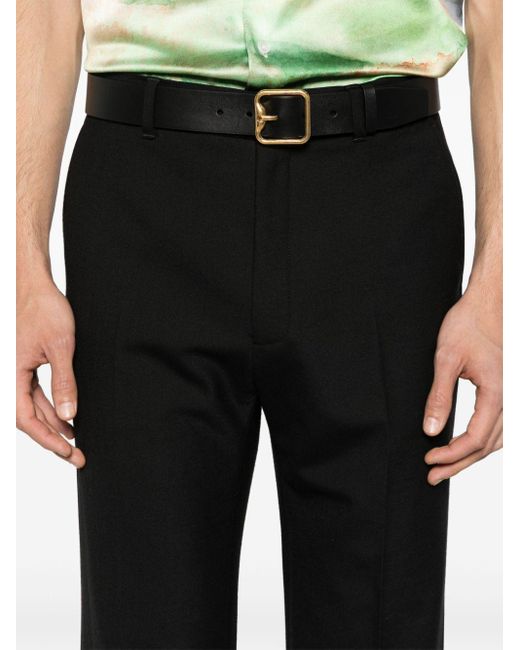 Casablancabrand Black Mid-rise Tailored Trousers for men