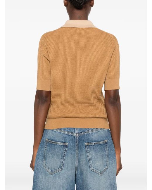 J.W. Anderson Natural Knitted Polo Top