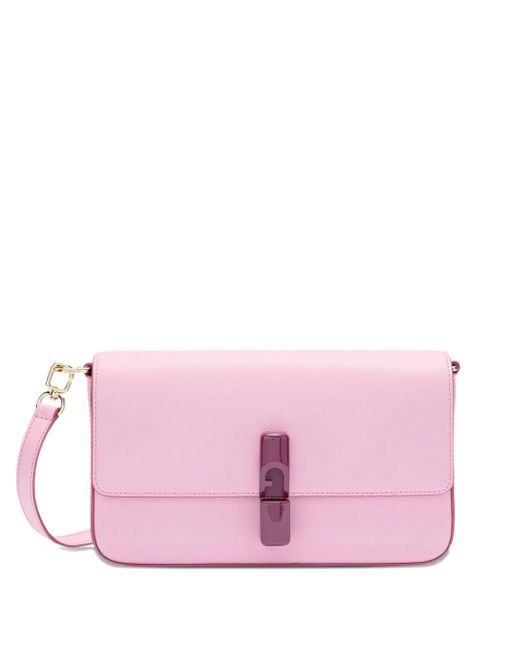 Furla Pink Iride Flap-Lock Satchel