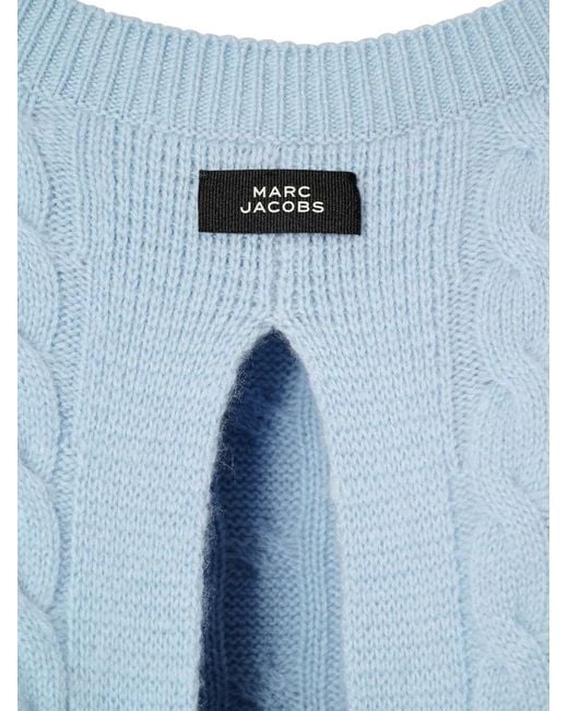 Marc Jacobs Blue Pull Dos Nu En Maille Côtelée À Détail De Nœud