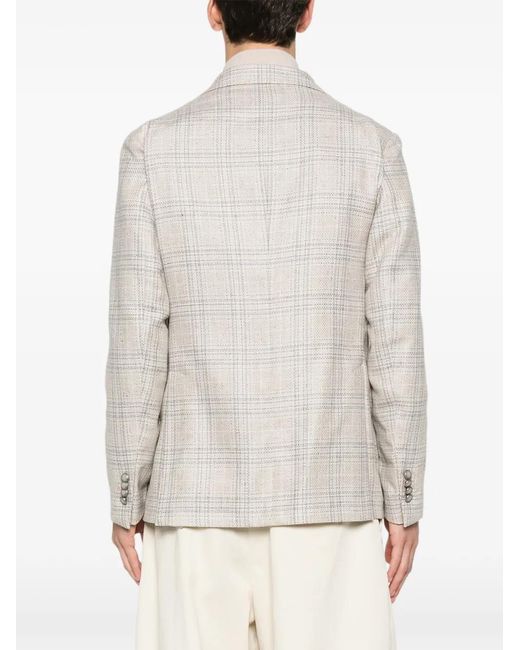 Tagliatore White Long-Sleeve Raw Jacket for men