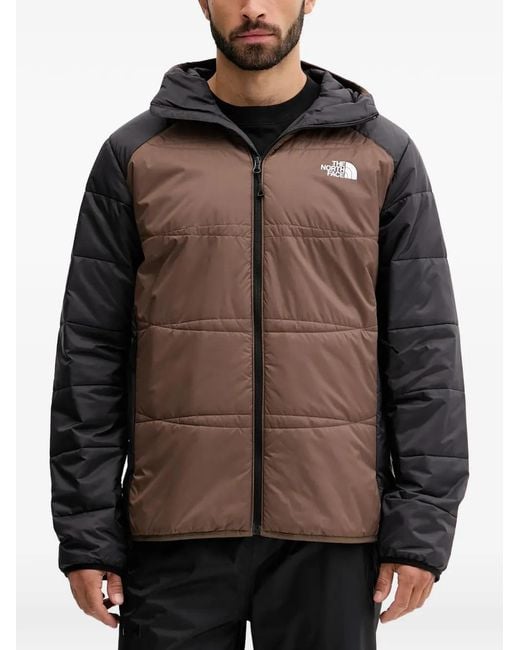 The North Face Brown Hooded Colour Block Jacket for men