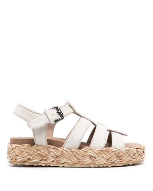 Mou Natural Caged Pony-hair Sandals