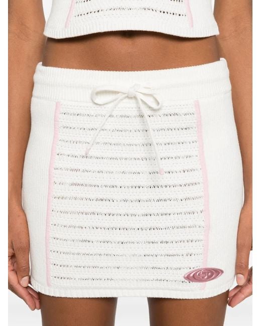 Casablanca White Drawstring Trim Skirt