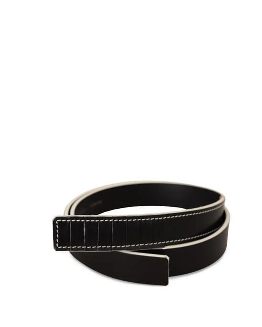 CoSTUME NATIONAL Black Contrast-Stitch Leather Belt