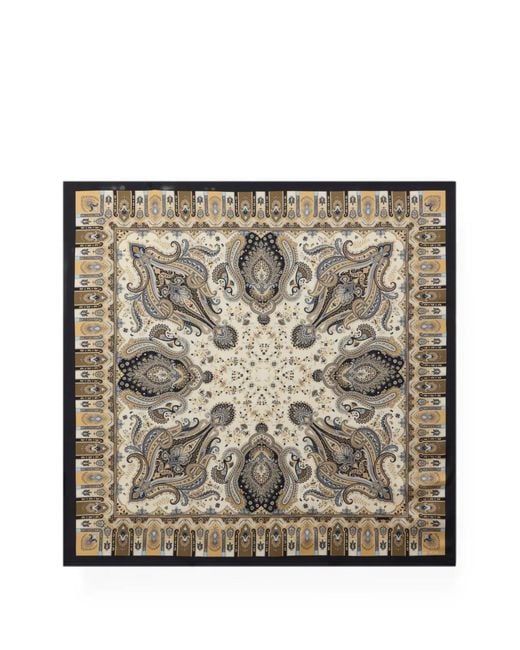 Etro Metallic Foulard En Sergé De Soie À Motif Cachemire