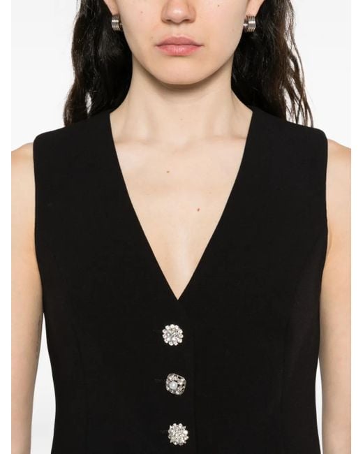 Nissa Black Jewel-Button Gilet