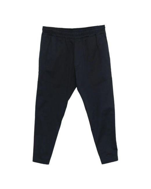 Low Brand Blue Elasticated-Waistband Trousers for men