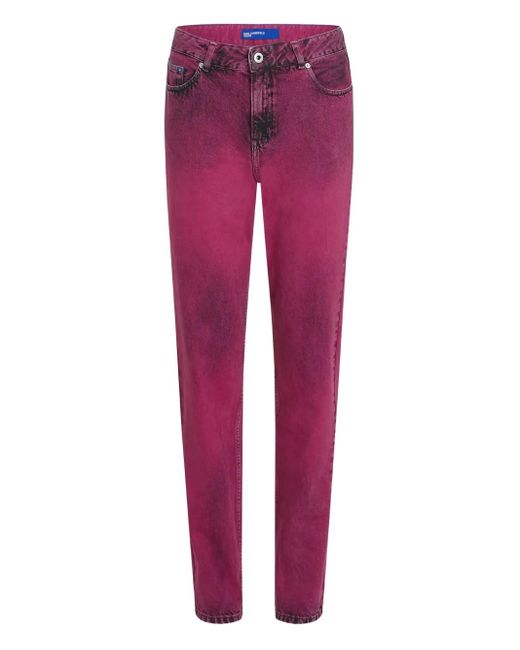 Karl Lagerfeld Red Logo-Patch Jeans