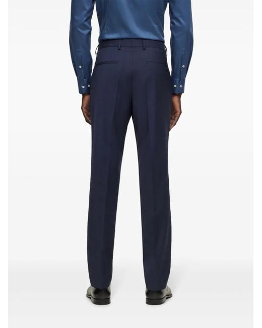 Pantalones de vestir con corte slim Boss de hombre de color Blue