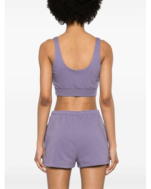 Nike Chill Terry Cropped Top Purple