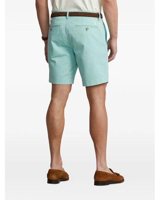 Polo Ralph Lauren Blue Logo-Embroidered Chino Shorts for men