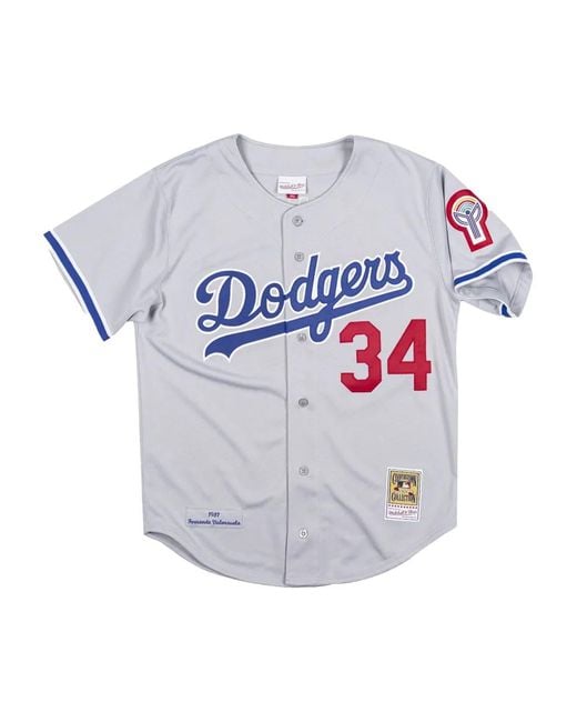 Camisa MLB Dodgers 1981 Fernando Valenzuela Mitchell & Ness de hombre de color Gray