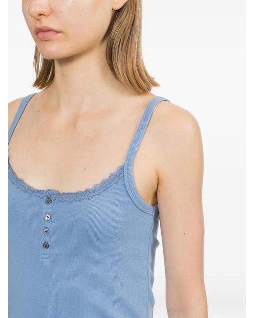 AAPE BY A BATHING AP Blue Button-Up Tank Top