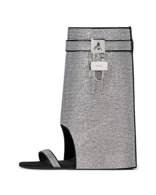 Givenchy White Lock Ankle Sandals