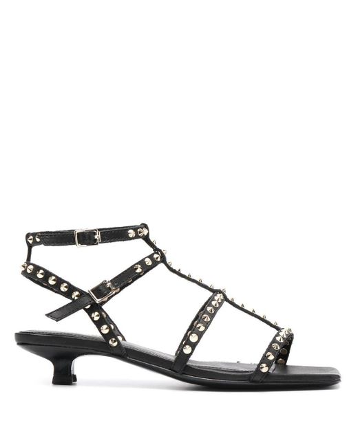 black spike sandals