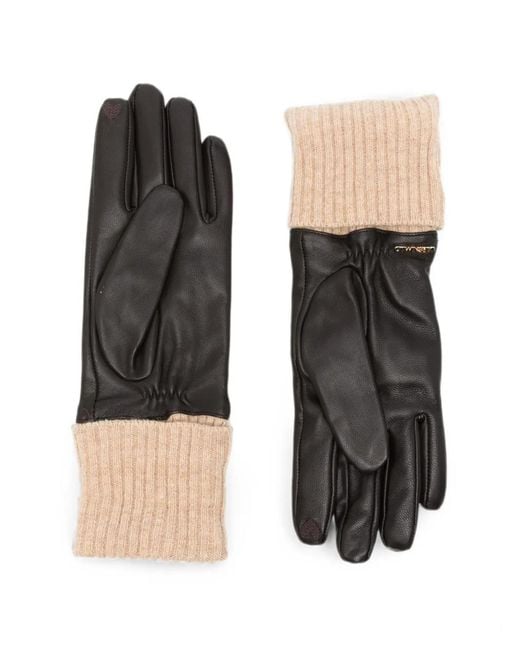 Twinset Black Logo-Plaque Gloves
