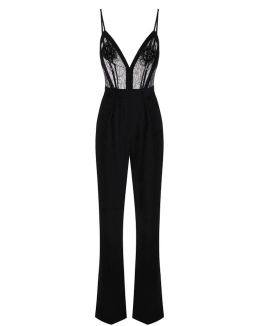 Elisabetta Franchi クレープ ジャンプスーツ Black