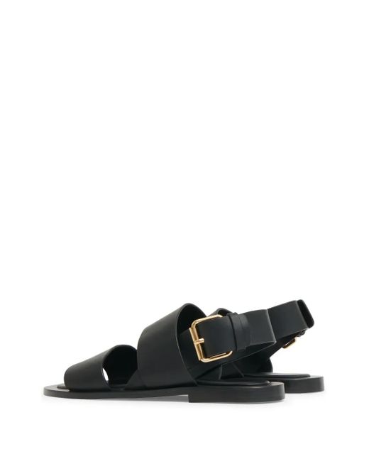 Mansur Gavriel Black Double-Strap Sandals