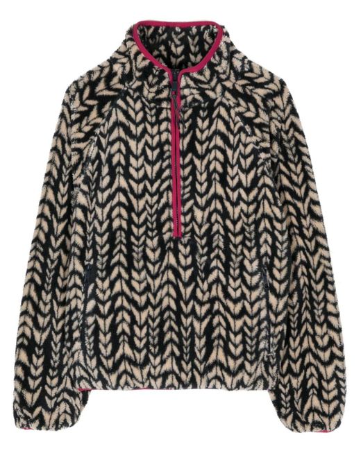 The Upside Black Arrow-print Fleece Pullover Jacket