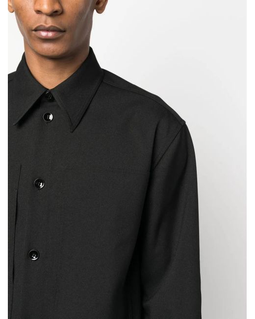 Jil Sander Black Pointed-Collar Button-Up Shirt for men
