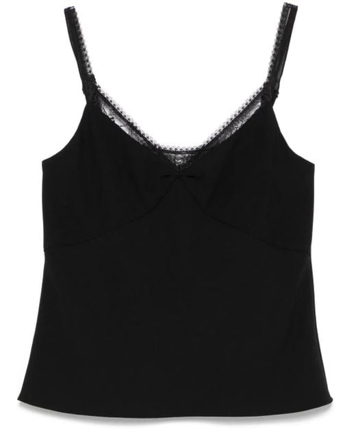 Vince Black Lace-Trim Top