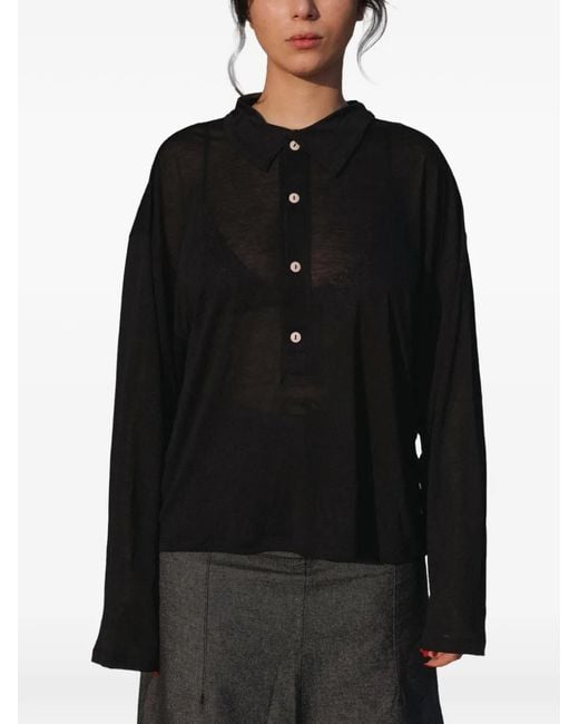 Baserange Black Seal Lyocell Polo Top