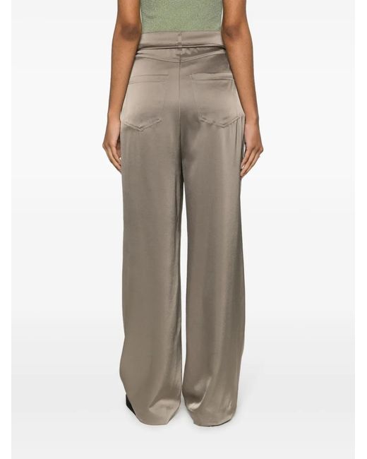Nanushka Gray Sato Satin-Finish Palazzo Pants