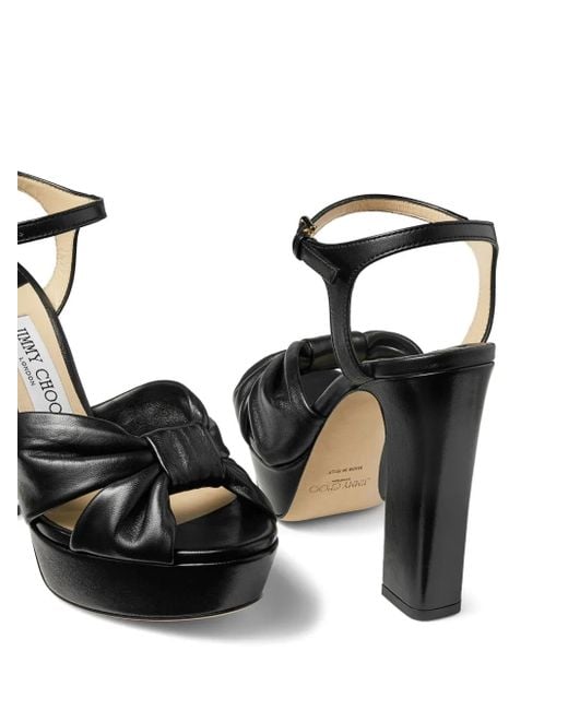 Jimmy Choo Black Heloise 120 Leather Sandals