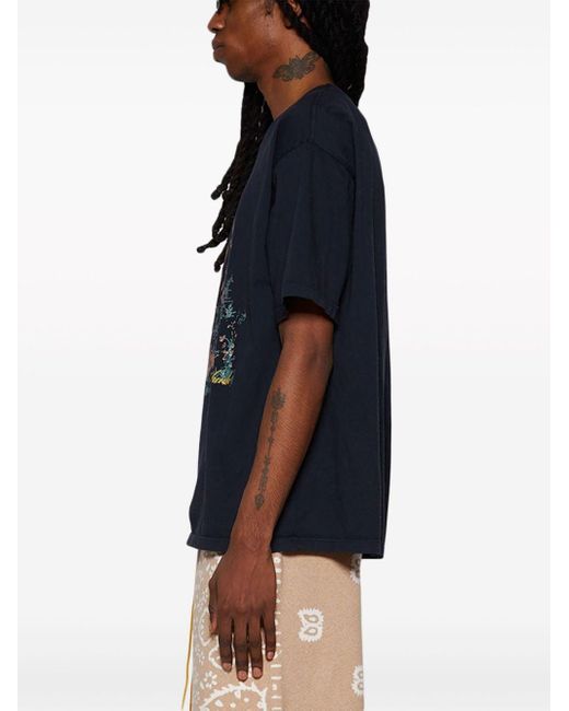 Camiseta Santos con estampado gráfico Rhude de hombre de color Black