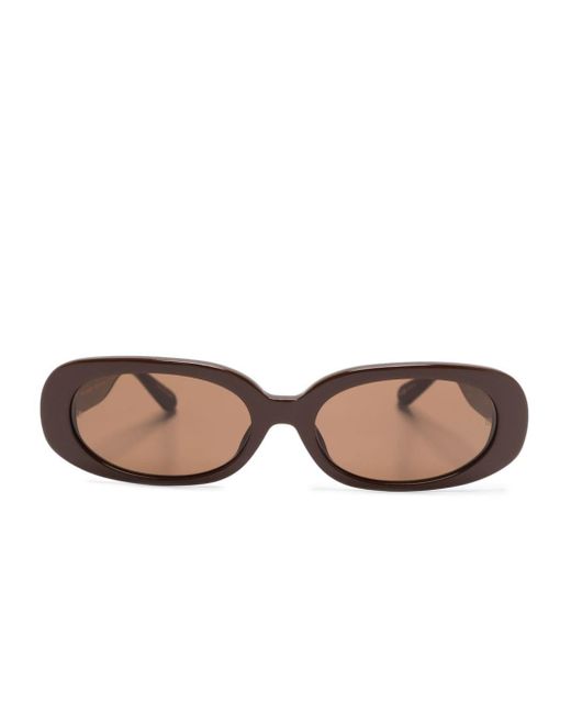 Linda Farrow Brown Cara Oval-frame Tinted Sunglasses