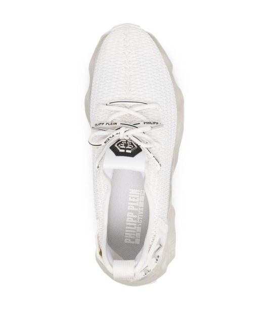 Philipp Plein White Runner Hyper $hock Sneakers