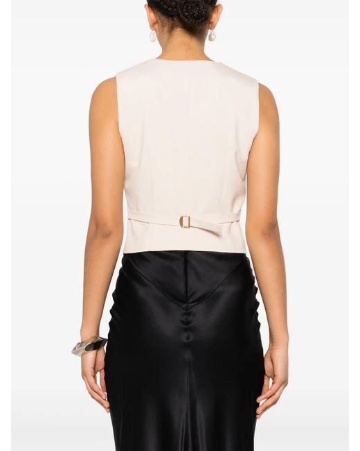 Philosophy Di Lorenzo Serafini Natural V-Neck Strap-Detail Waistcoat