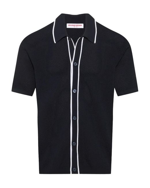 Orlebar Brown Black Roddy Button-Up Shirt for men