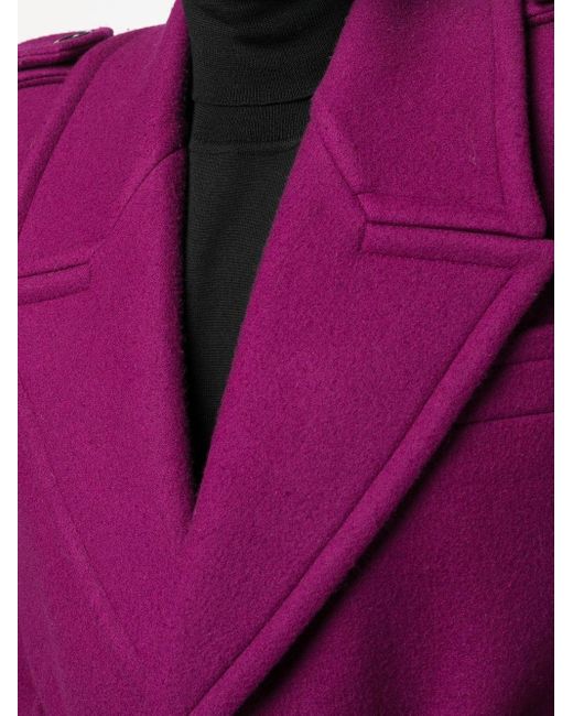 Saint Laurent Manteau Belted Coat in Purple for Men | Lyst