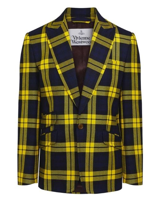 Vivienne Westwood Yellow Checked Wool Blazer for men