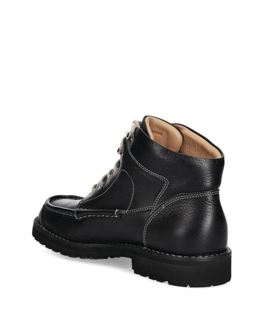 Fracap Black Stitch Detail Lace-Up Boots for men