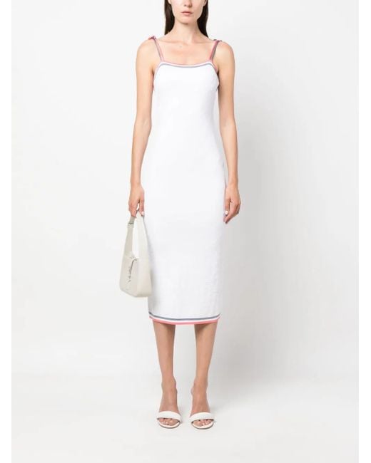 Fendi White Ff Midi Dress