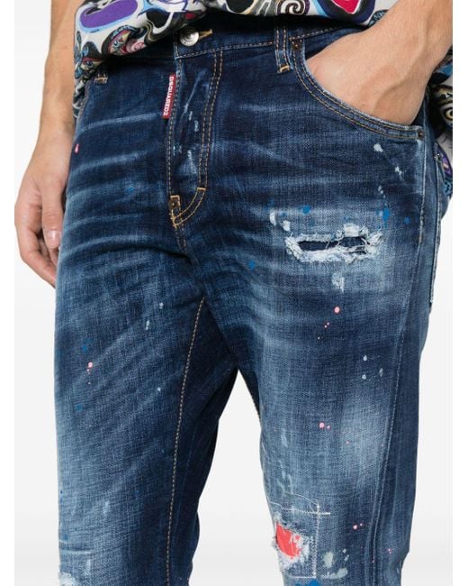 DSquared² Gerade Sexy Twist Jeans im Distressed-Look in Blue für Herren