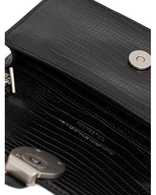 Trussardi Black Reptile-Effect Chain-Link Wallet