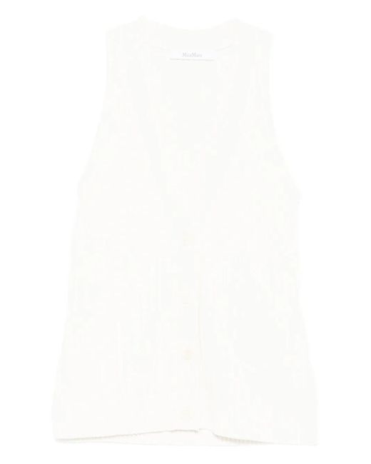 Max Mara White Bimba Waistcoat