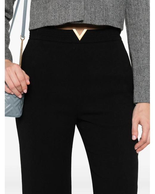 Valentino Garavani Black Vltn Straight-Leg Trousers