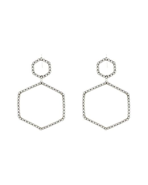 Isabel Marant Metallic Here It Is Crystal Hexagon Earrings