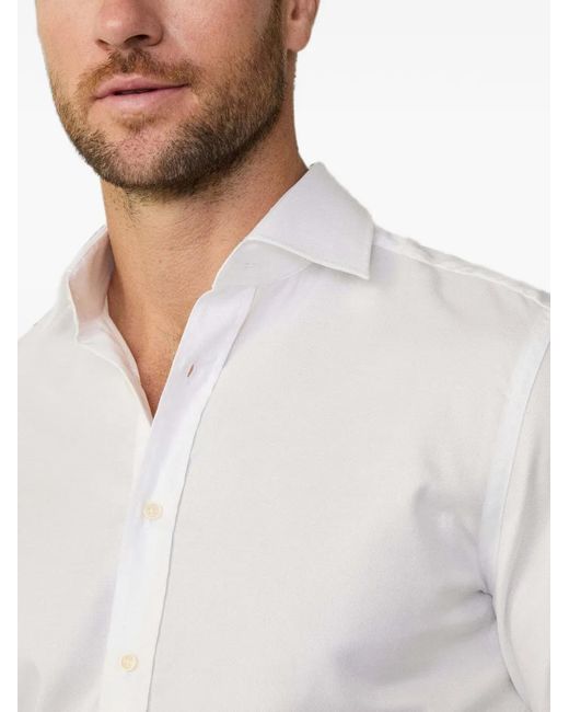 Hackett White Knightsbridge Cutaway-Collar Oxford Shirt for men