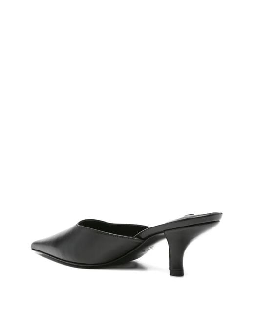 Totême Black Sharp Nappa Mules