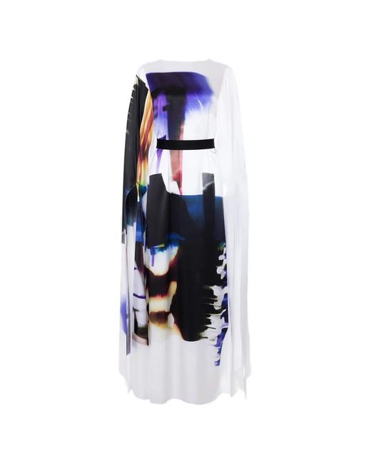 Roksanda White Razi Graphic-Print Maxi Kaftan Dress
