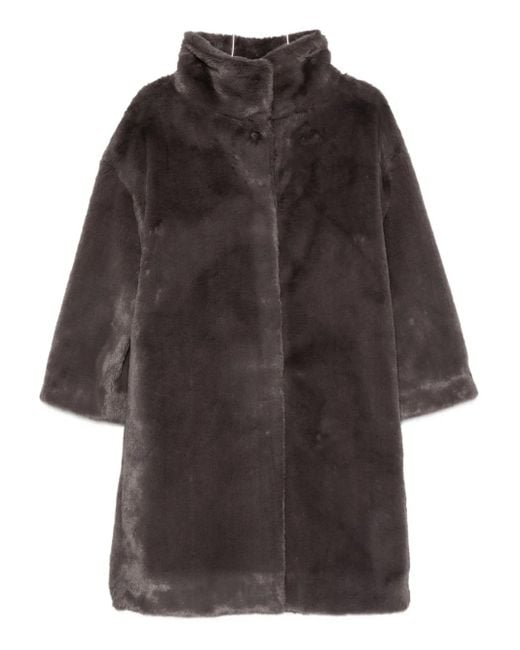 Herno Funnel-neck Three-quarter Sleeve Coat Gray