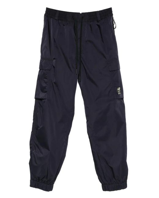 Moncler Blue Drawstring-Waist Cargo Trousers for men