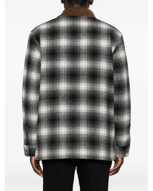 Filson Black Long-Sleeve Checked Overshirt for men