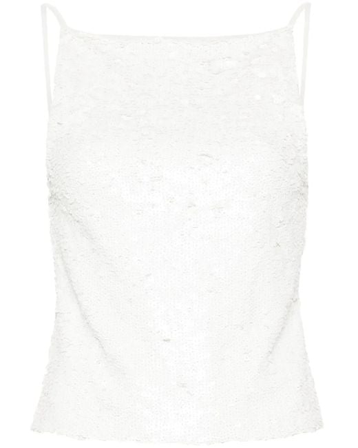 Top Con Paillettes di P.A.R.O.S.H. in White